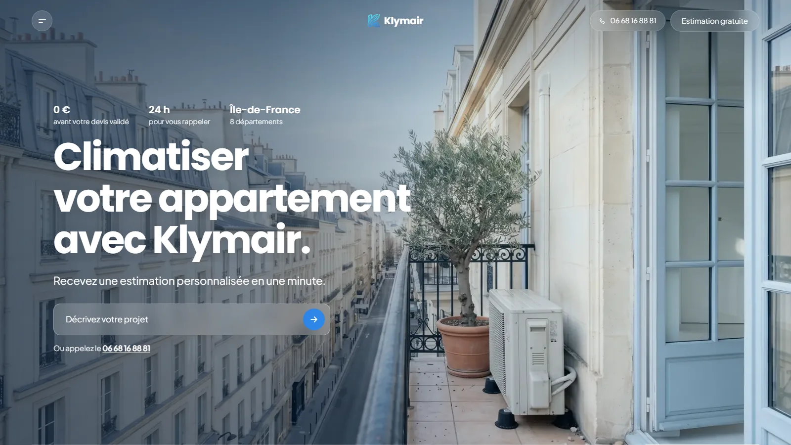 Klymair — La climatisation, sans courir après un devis.