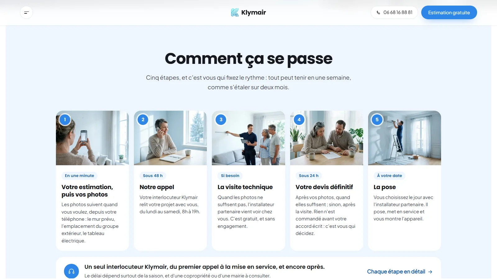 Klymair — La climatisation, sans courir après un devis.