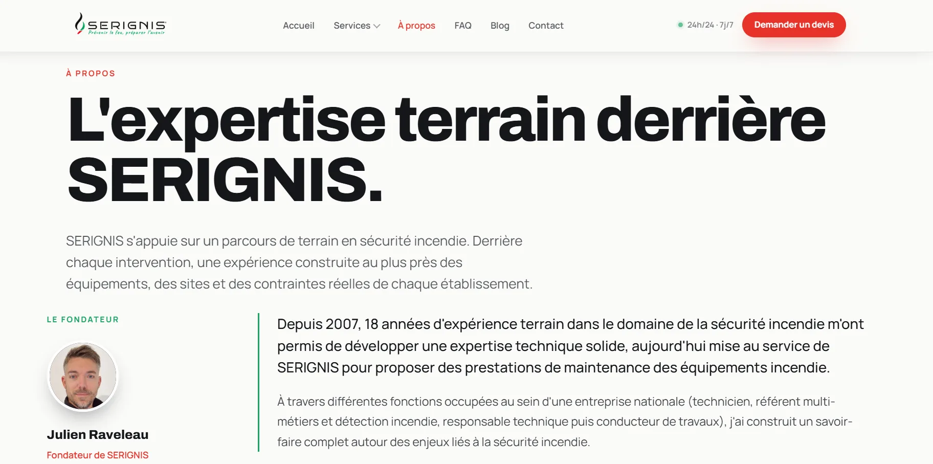 SERIGNIS — La sécurité incendie, sans zone d’ombre.